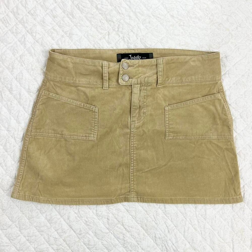 Jalate Vintage Y2k Corduroy Mini Skirt Tan